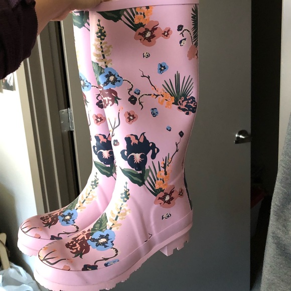 Francesca's Collections Shoes - CUTE floral rain boots! Worn once!